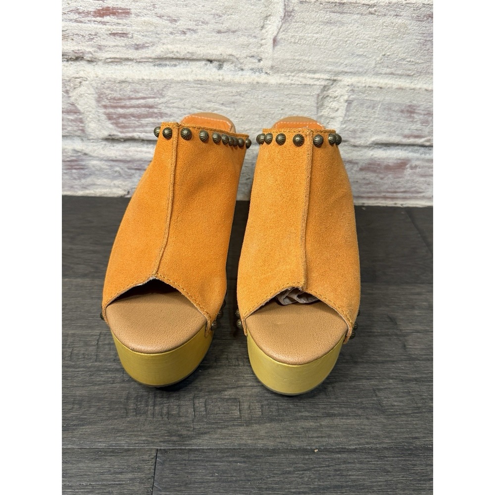 Dingo Peace N' Love Studded Peep Toe Mule Clogs Womens Orange Size 9 - Picture 2 of 7